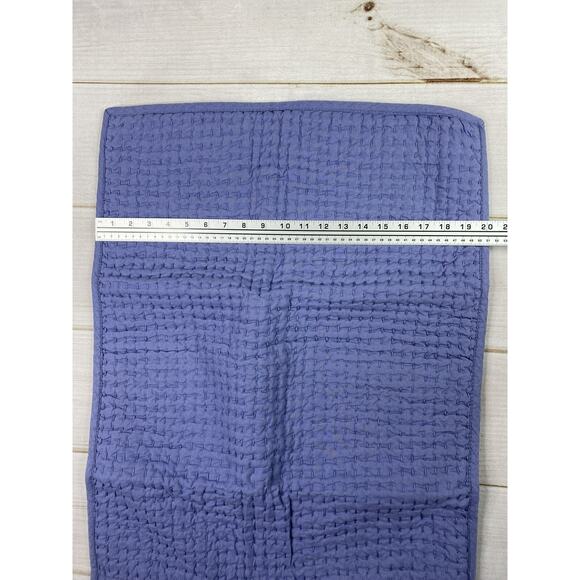 Pottery Barn Pick-Stitch Handcrafted Cotton Linen Quilted Pillow Std Sham Blue - Picture 7 of 14